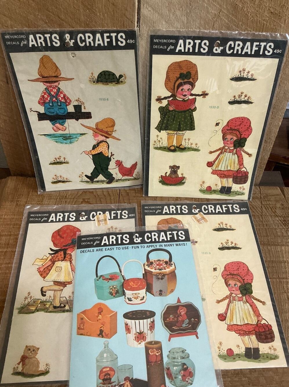 Meyercord Decals Boys Girls Cat Dog Flower Doll Mid Century Modern Chicken Lot 5